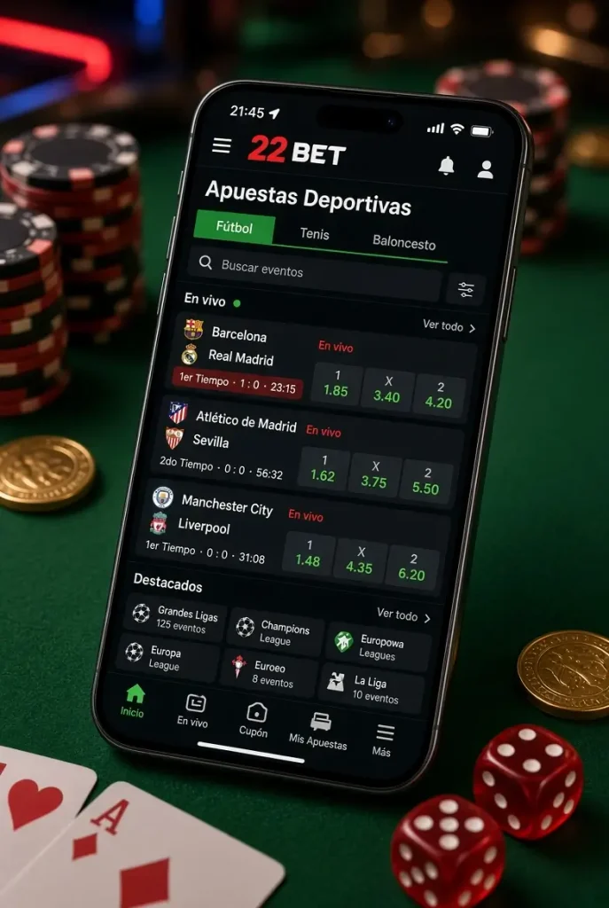 Apuestas deportivas en teléfono móvil